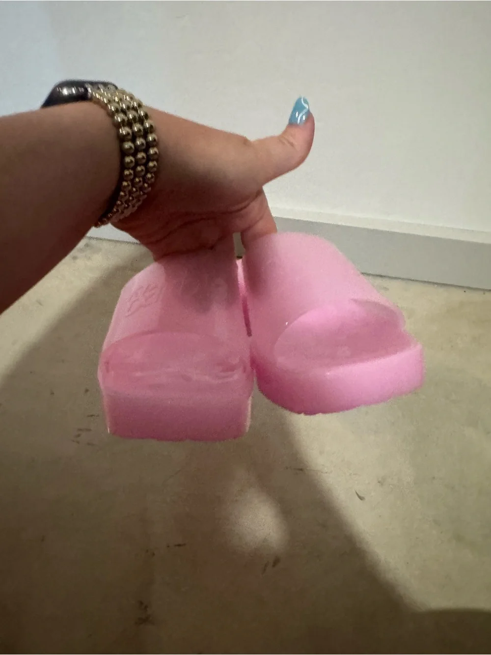 Barbie Pink Jelly Slide On Heels Size Womens 8 Y2K Forever 21 Spell Out